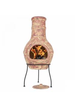 Banded Large Chimenea - Red